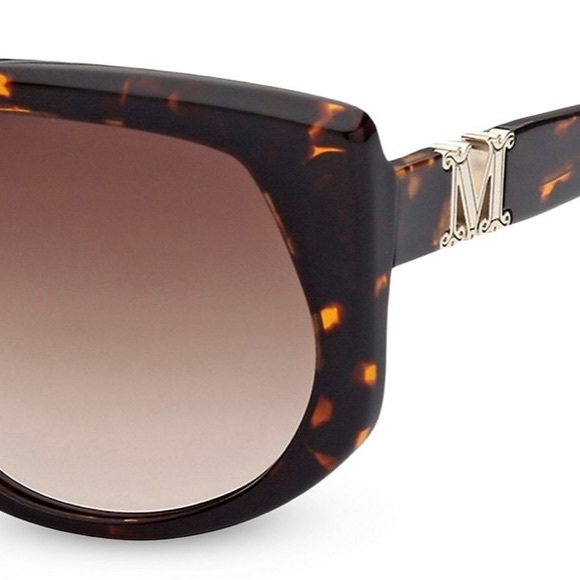 NWT Max Mara 58mm Oversized Gradient Sunglasses DARK HAVANA - Picture 2 of 10